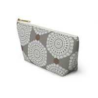 Lace Hexagon Accessory Pouch w T-bottom in Gray